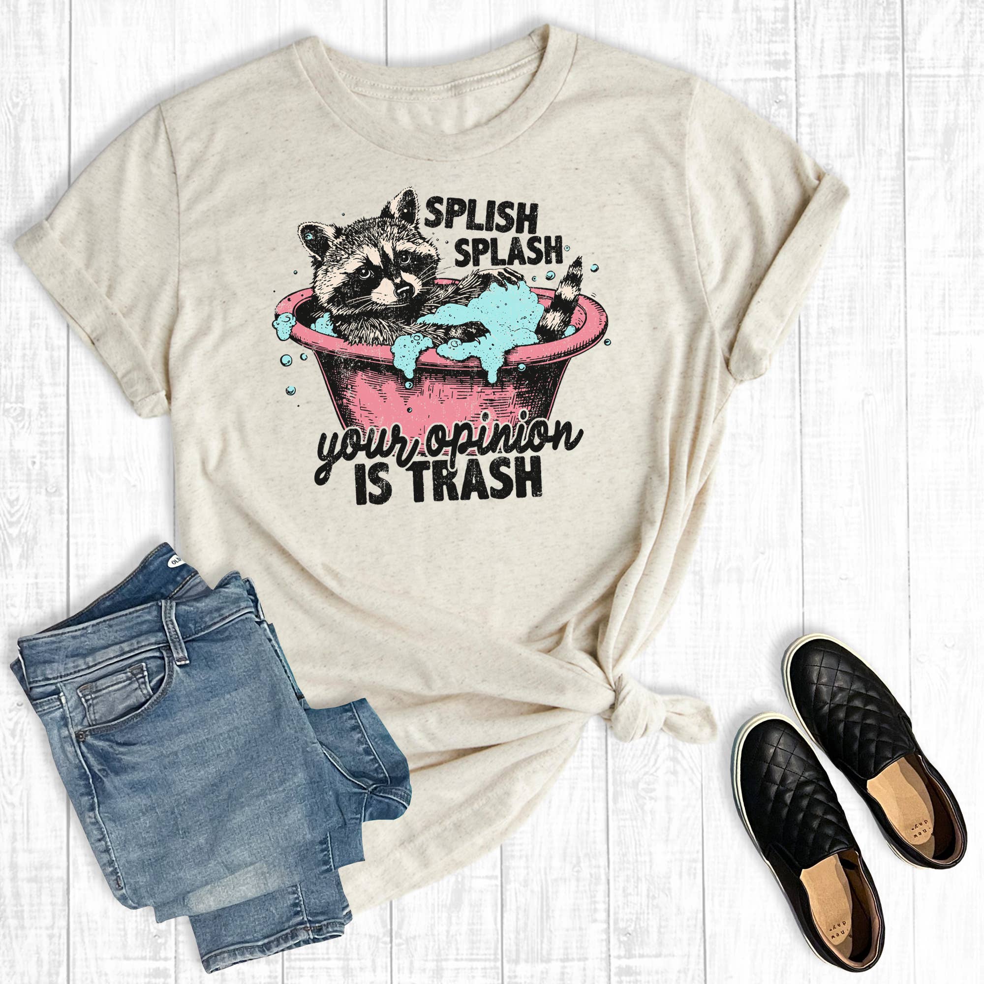 Funny Splish Splash Your Opinion Is Trash Graphic Tee
